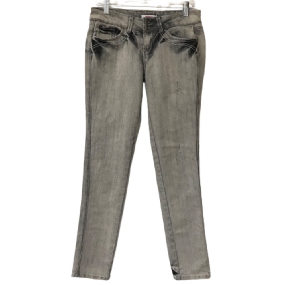 BONGO Jeans Embroidered Distressed Gray Size 7 30” Waist